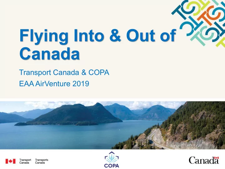 flying into out of canada