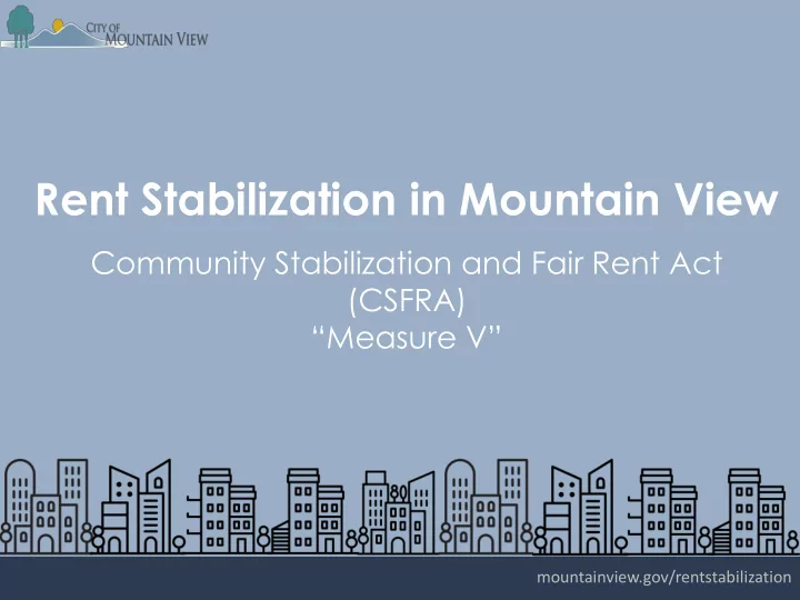 rent stabilization in mountain view