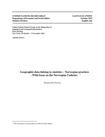 Geographic data linking in statistics  Norwegian practices - With focus on the Norwegian