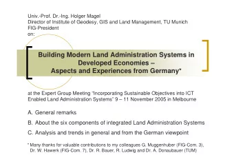 Building Modern Land Administration Systems in  Developed Economies   Aspects and Experiences
