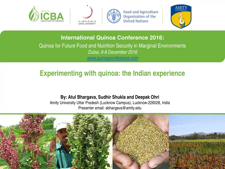 experimenting with quinoa the indian experience