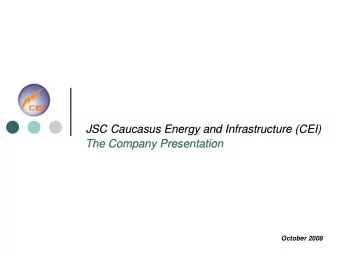 JSC Caucasus Energy and Infrastructure (CEI)  JSC Caucasus Energy and Infrastructure (CEI)  The