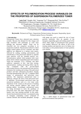 EFFECTS OF POLYMERIZATION PROCESS VARIABLES ON  THE PROPERTIES OF SUSPENSION POLYMERIZED TONER