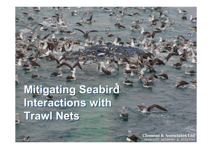 mitigating seabird mitigating seabird interactions with