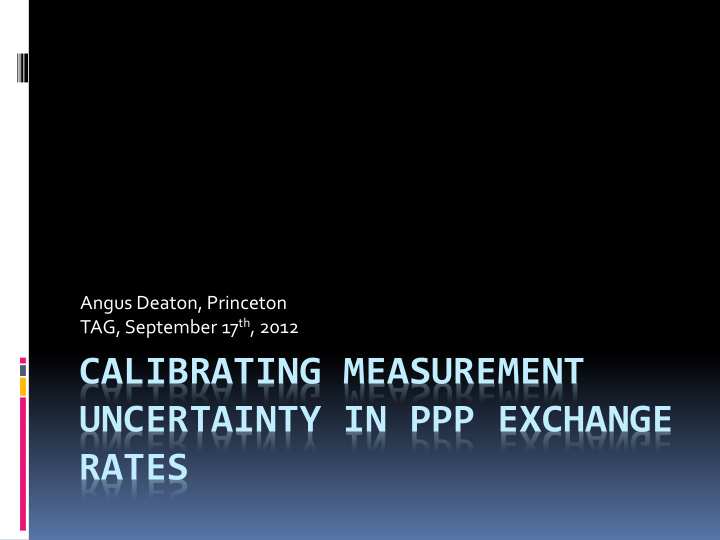 calibrating measurement uncertainty in ppp exchange rates