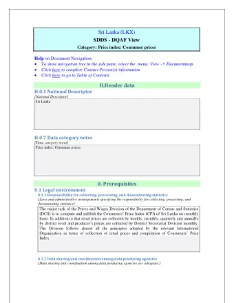 Sri Lanka (LKX)  SDDS - DQAF View  Category: Price index: Consumer prices  SDDSKey Help on Document