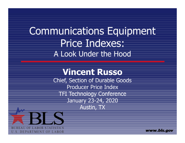 communications equipment price indexes