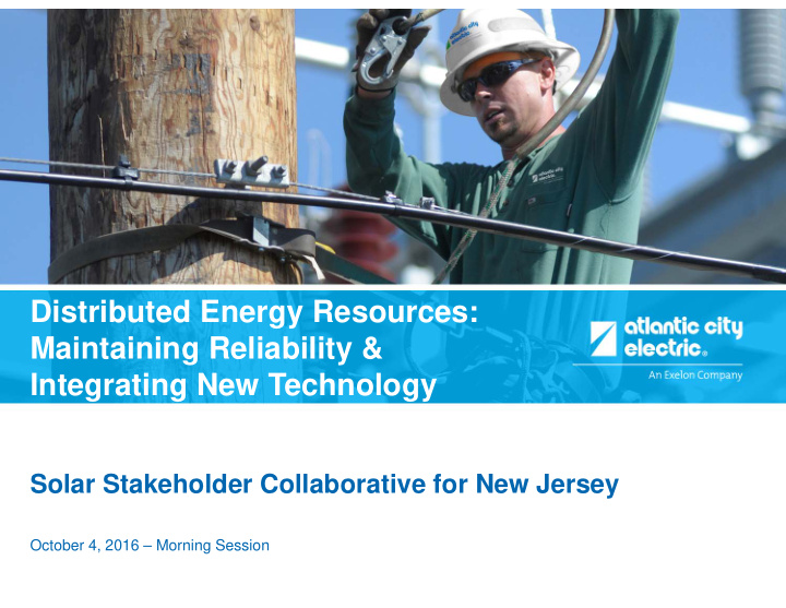 distributed energy resources maintaining reliability