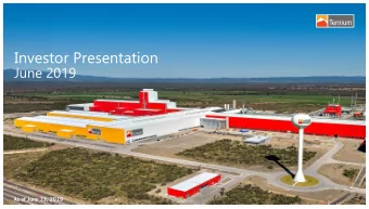 Investor Presentation  June 2019  Ternium I June 2019  As of June 13, 2019  1  Forward-Looking