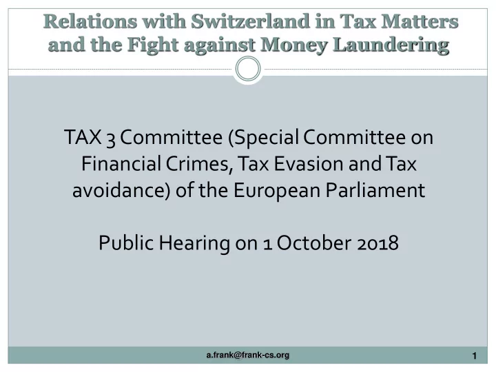tax 3 committee special committee on