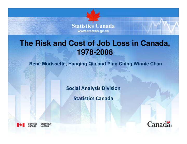 the risk and cost of job loss in canada the risk and cost