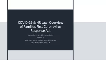 COV  OVID-19 &amp;  19 &amp; HR L  Law: O  Overvi  view  of  of Fam  amili  lies F  First Cor
