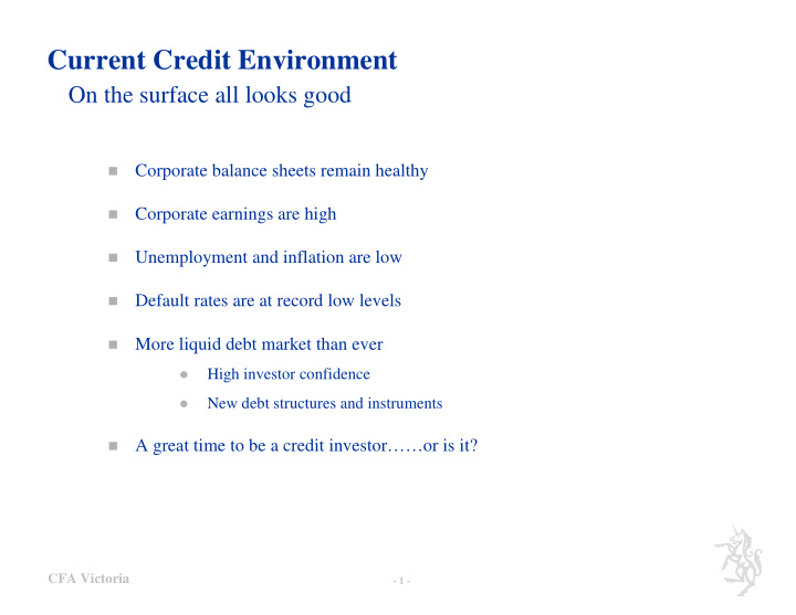 current credit environment
