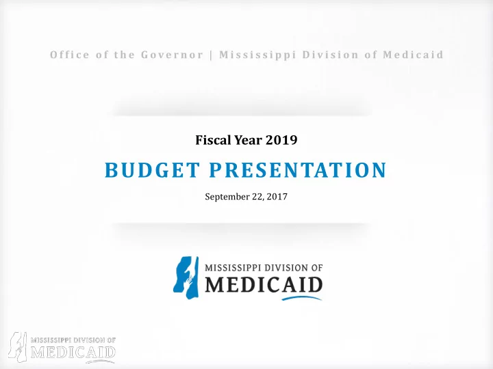 budget presentation