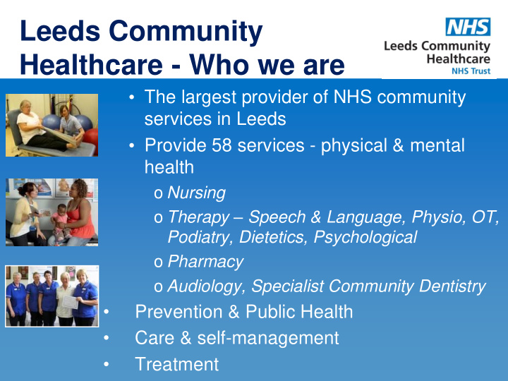 leeds community healthcare who we are