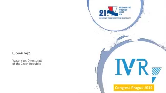 Congress Prague 2019  On thewater ecologically,cheapand troublefree  Shanghai - Hamburg Hamburg