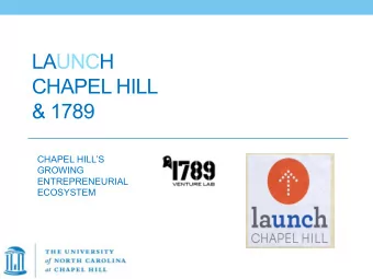 LAUNCH  CHAPEL HILL  &amp; 1789  CHAPEL HILLS  GROWING  ENTREPRENEURIAL  ECOSYSTEM  KFBS &amp;