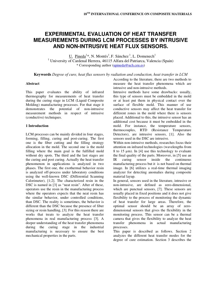 experimental evaluation of heat transfer measurements