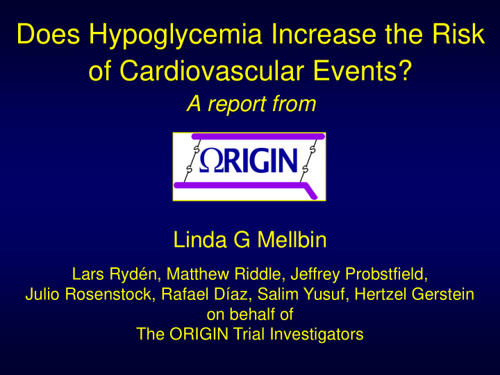 does hypoglycemia increase the risk of cardiovascular