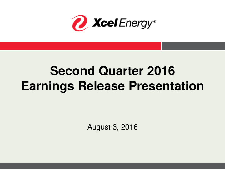 second quarter 2016 earnings release presentation