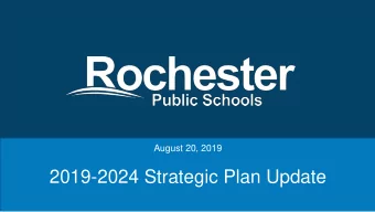 2019-2024 Strategic Plan Update  Agenda  Contextual Knowledge:    Rigor and Relevance Framework