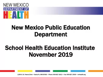 New  w Me  Mexico  xico Pu  Public  blic Ed  Educat  ucation  ion  De  Depar  artme  tment  nt