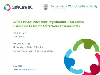 Safety in Our DNA: How Organizational Culture is  Harnessed to Create Safer Work Environments