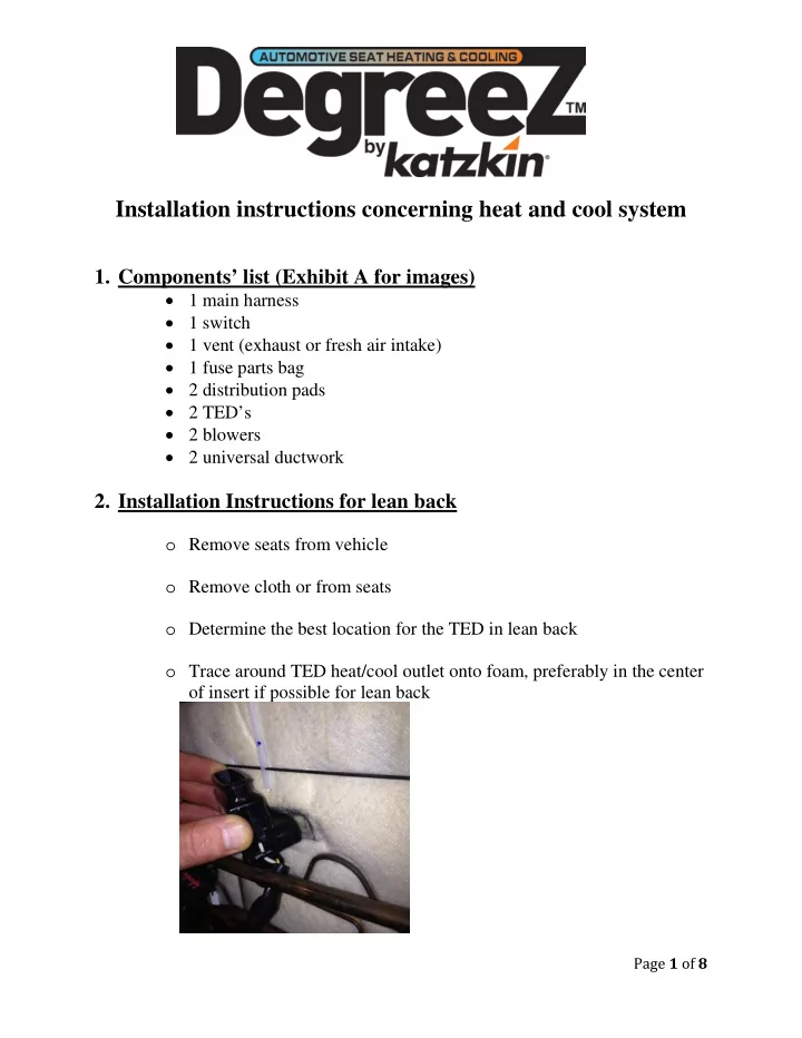 1 components list exhibit a for images 1 main harness 1