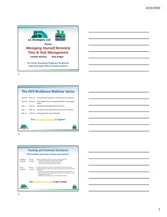 How to Develop  Managing Yourself Remotely  a Strategic Plan  Time &amp; Task Management  Jennifer