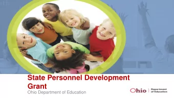 State Personnel Development  Grant  Ohio Department of Education  OLAC Work Provides Foundation for
