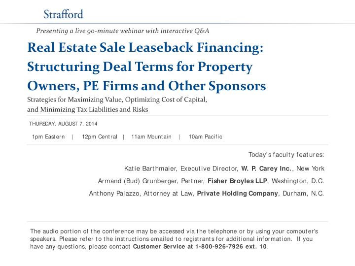 real estate sale leaseback financing structuring deal