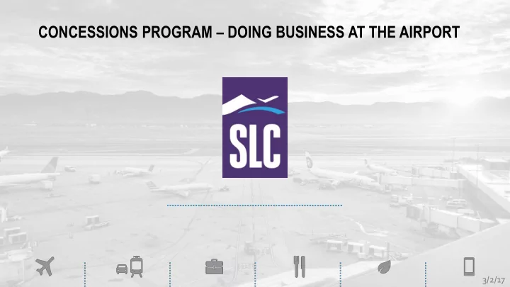 concessions program doing business at the airport
