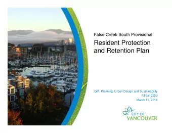 Resident Protection  and Retention Plan  GM, Planning, Urban Design and Sustainability  RTS#12229