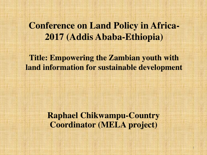 conference on land policy in africa
