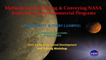 Assets for Use by Commercial Programs  JIM ROBERTS  &amp; TERRY LAMBING  NASA Kennedy Space Center
