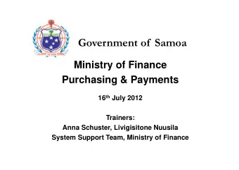 Ministry of Finance  Purchasing &amp;