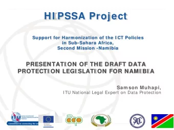 HI PSSA Project  Support for Harm onization of the I CT Policies  in Sub-Sahara Africa,  Second