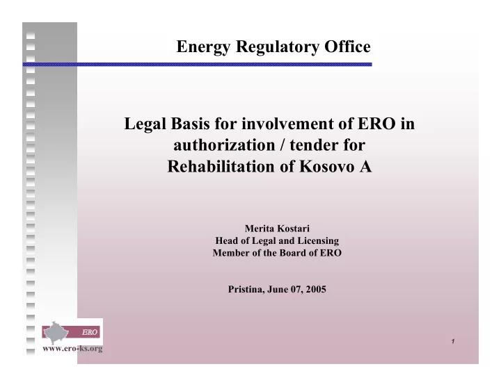 energy regulatory office legal basis for involvement of