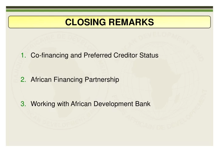 closing remarks