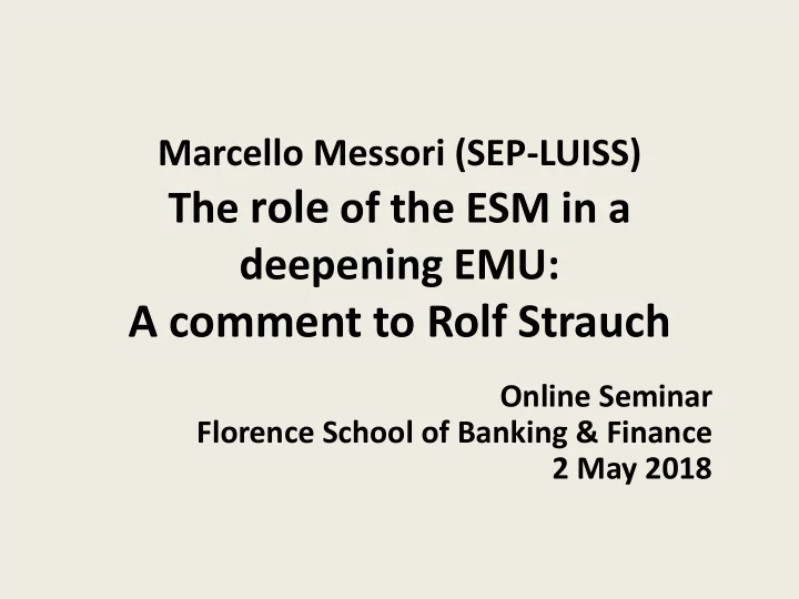 a comment to rolf strauch
