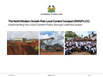 26/02/2014  NWGP-LCC  Page 1  Structure of the presentation 1. The mechanism : Increasing local
