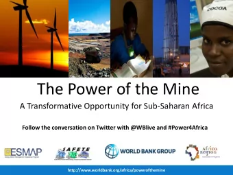 The Power of the Mine  A Transformative Opportunity for Sub-Saharan Africa  Follow the conversation