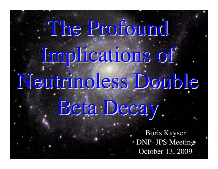 the profound the profound implications of implications of