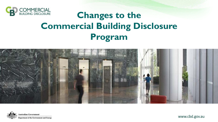 changes to the commercial building disclosure program