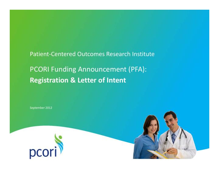 pcori funding announcement pfa registration letter of