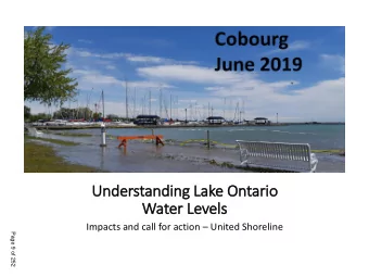 Water Levels Impacts and call for action  United Shoreline  Page 9 of 252  4) When Ottawa and