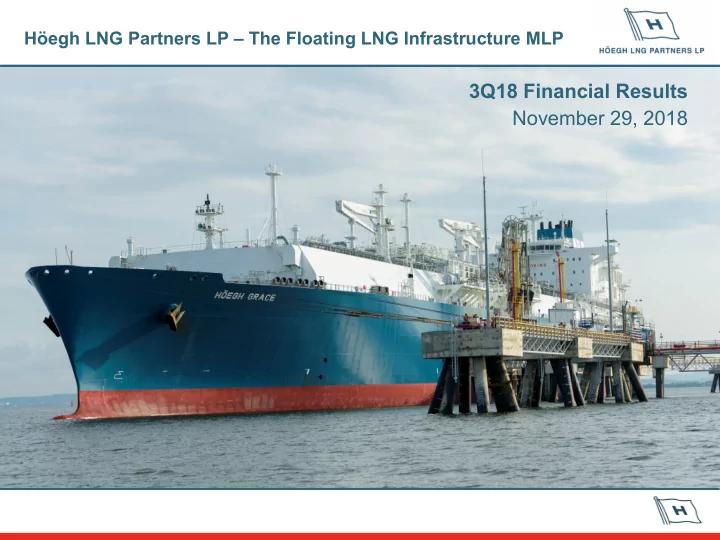 3q18 financial results november 29 2018 forward looking
