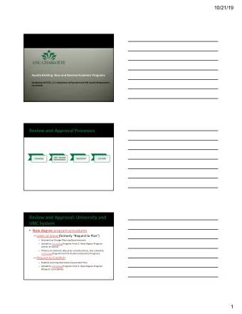 10/21/19  Faculty Briefing: New and Revised Academic Programs  Navigating SACSCOC, U.S. Department