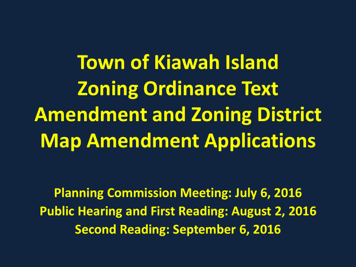town of kiawah island zoning ordinance text amendment and