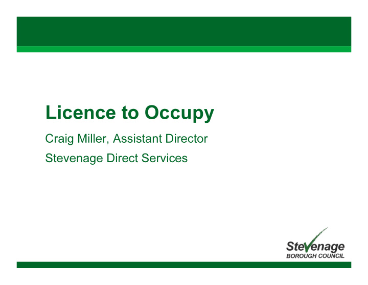 licence to occupy